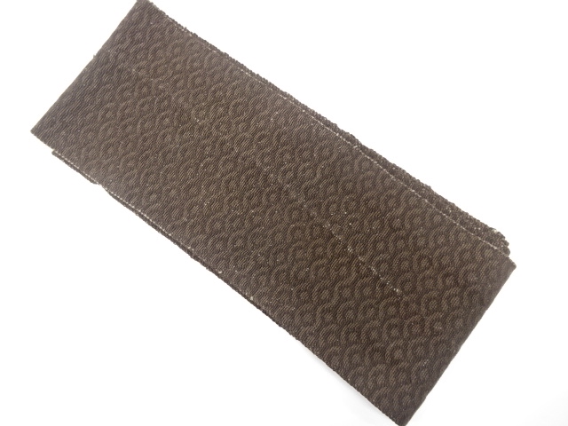 JAPANESE KIMONO / ANTIQUE HANHABA OBI / SILK / TSUMUGI / WOVEN SEIGAIHA